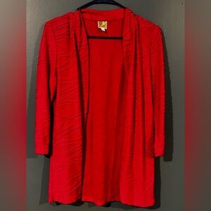JM Collection Vibrant Red Knit Cardigan